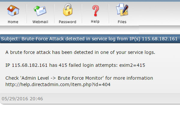 Cảnh báo này là gì? Brute-Force Attack detected in service log from IP(s)...